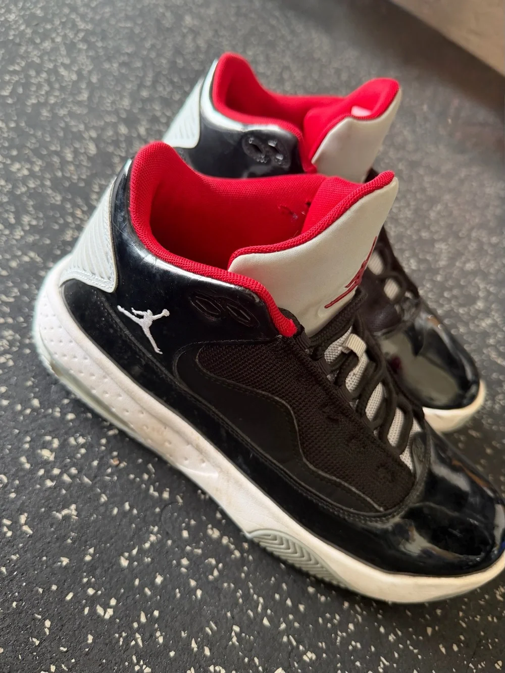 Nike Jordan: Kids Black and Red High-Top Sneakers